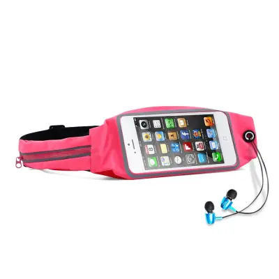 Cadorabo Športna torba Fanny Pack z žepom za steklenico in žepom za mobilni telefon v zmajevo sadje roza - Nastavljiva dolžina pasne torbe za mobilni