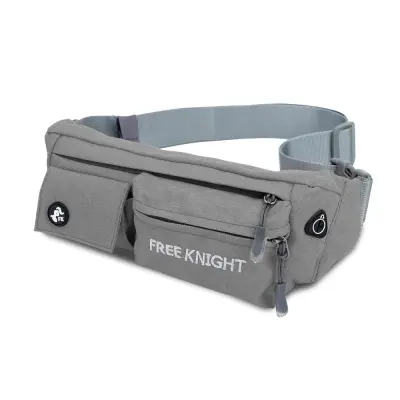 Cadorabo Fanny Pack s 4 predali v čija siva - Nastavljiva dolžina vodoodporne torbe za pas, torba za mobilni telefon s 4 predali, zapiranjem na zadrgo