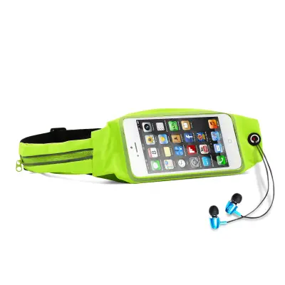 Cadorabo Športna torba Fanny Pack z žepom za steklenico in žepom za mobilni telefon v neonsko žlata - Nastavljiva dolžina pasne torbe za mobilni telef