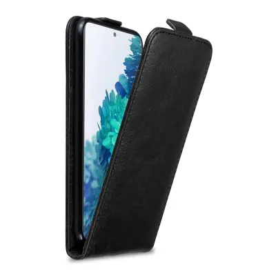 Cadorabo Ohišje, združljivo z Samsung Galaxy S20 FE v nočna črna - Zaščitni ovitek v obliki flipa z magnetnim zapiranjem