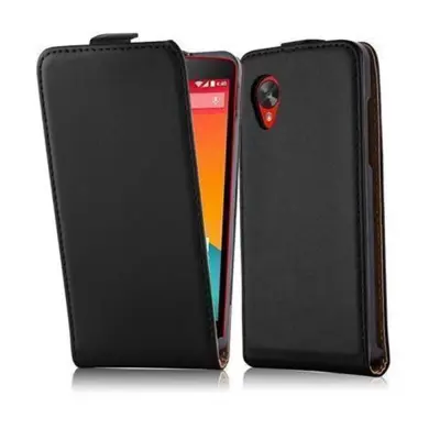 Cadorabo Ohišje, združljivo z LG Google NEXUS 5 v kaviar črna - Zaščitni ovitek v obliki flipa iz gladkega umetnega usnja