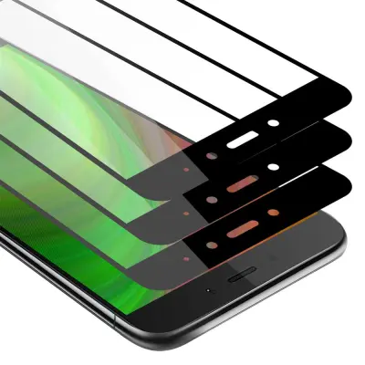 CADORABO Xiaomi RedMi NOTE 4 - Zaščitna folija v transparentno s čarno - 3-pack Kaljeno steklo za zaščito zaslona s trdoto 9H in 3D dotikom
