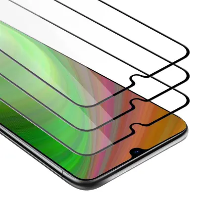 CADORABO Samsung Galaxy A80/A90 4G - Zaščitna folija v transparentno s čarno - 3-pack Kaljeno steklo za zaščito zaslona s trdoto 9H in 3D dot