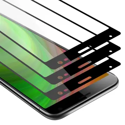 CADORABO Sony Xperia 10 PLUS - Zaščitna folija v transparentno s čarno - 3-pack Kaljeno steklo za zaščito zaslona s trdoto 9H in 3D dotikom