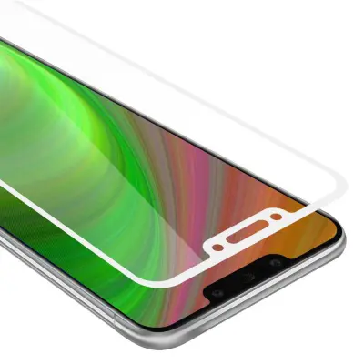 CADORABO Huawei MATE 20 LITE - Zaščitna folija za transparentna z belo - Zaščitno steklo s kaljenim zaslonom s trdoto 9H in 3D dotikom