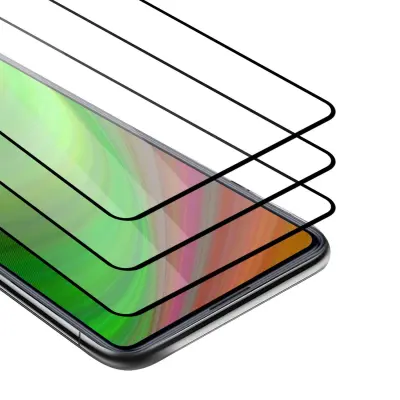 CADORABO Xiaomi POCO F2 PRO - Zaščitna folija v transparentno s čarno - 3-pack Kaljeno steklo za zaščito zaslona s trdoto 9H in 3D dotikom