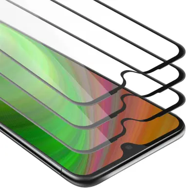 CADORABO Motorola MOTO G7/G7 PLUS - Zaščitna folija v transparentno s čarno - 3-pack Kaljeno steklo za zaščito zaslona s trdoto 9H in 3D doti