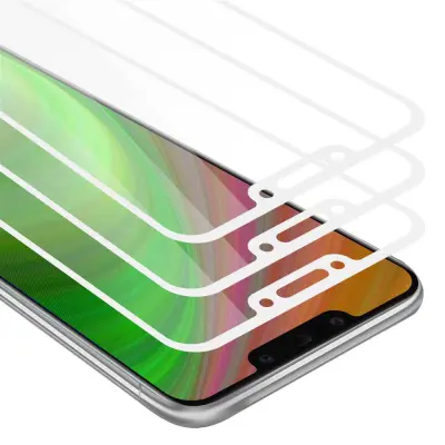 CADORABO Huawei MATE 20 LITE - Zaščitna folija v transparentno z belo - 3-pack Kaljeno steklo za zaščito zaslona s trdoto 9H in 3D dotikom