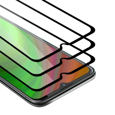 CADORABO Nokia 2.4 - Zaščitna folija v transparentno s čarno - 3-pack Kaljeno steklo za zaščito zaslona s trdoto 9H in 3D dotikom