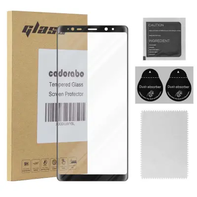 Cadorabo Oklepna folija Full Adhesive združljiva s Samsung Galaxy NOTE 8 - Zaščitna folija v transparentno s črno - Kaljeno steklo za zaščito zaslona