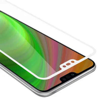 CADORABO Honor 10 - Zaščitna folija za transparentna z belo - Zaščitno steklo s kaljenim zaslonom s trdoto 9H in 3D dotikom