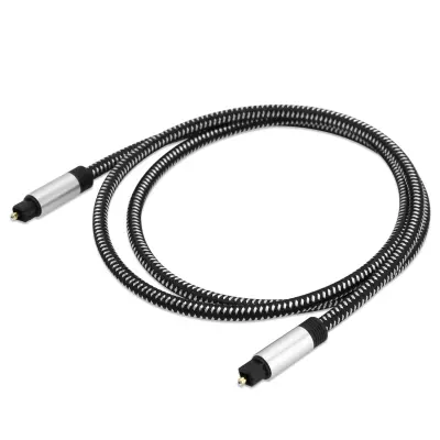 Cadorabo Digitalni zvočni kabel 2m v črna - Kabel Toslink za Toslink - Optični digitalni kabel za stereo, soundbar, domači kino