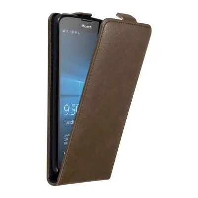 Cadorabo Ohišje, združljivo z Nokia Lumia 950 XL v kava rjava - Zaščitni ovitek v obliki flipa z magnetnim zapiranjem