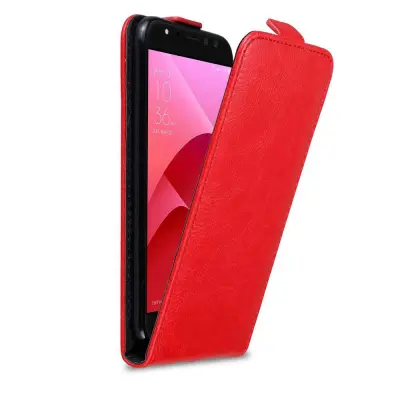 Cadorabo Ohišje, združljivo z Asus ZenFone 4 Selfie PRO v rdeče jabolko - Zaščitni ovitek v obliki flipa z magnetnim zapiranjem