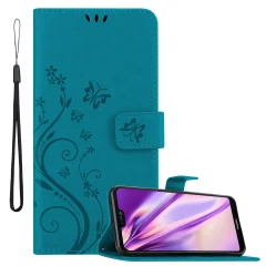 CADORABO Huawei P20 LITE 2018/NOVA 3E rožnato zlata - ovitek v cvetličnem dizajnu z magnetnim zapiranjem, stoječo funkcijo in režami za kartice