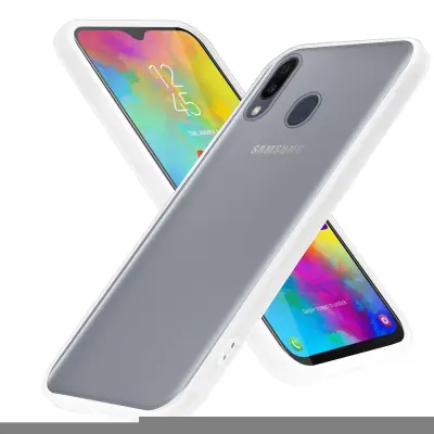 CADORABO Ohišje, združljiv s Samsungom v zamrznjenem prozornem - hibridnem zaščitnem pokrovu s TPU silikonom v notranjosti in mat plastičnim hrbtom