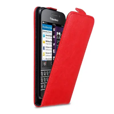 Cadorabo Ohišje, združljivo z Blackberry Q10 v rdeče jabolko - Zaščitni ovitek v obliki flipa z magnetnim zapiranjem
