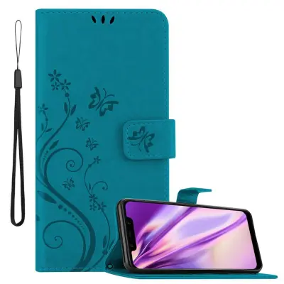 CADORABO Xiaomi Pocophone F1 v klasična rožnata zlata - ovitek v cvetličnem dizajnu z magnetnim zapiranjem, stoječo funkcijo in režami za kartice