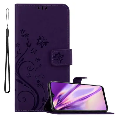 CADORABO Samsung Galaxy A10e/A20e v klasična temno modra - ovitek v cvetličnem dizajnu z magnetnim zapiranjem, stoječo funkcijo in režami za kartice