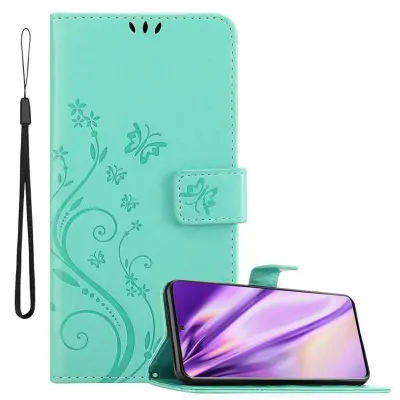 CADORABO Samsung Galaxy S20 PLUS v klasično srebrno - ovitek v cvetličnem dizajnu z magnetnim zapiranjem, stoječo funkcijo in režami za kartice