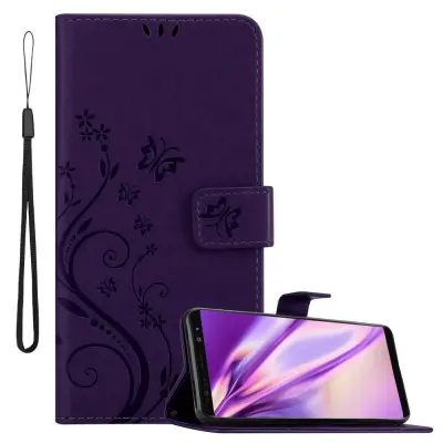 CADORABO Samsung Galaxy NOTE 8 v klasična temno modra - ovitek v cvetličnem dizajnu z magnetnim zapiranjem, stoječo funkcijo in režami za kartice