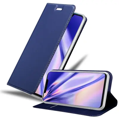 Cadorabo Ohišje, združljivo z Huawei MATE 20 PRO v klasična temno modra - Zaščitni ovitek z magnetnim zapiranjem, stoječo funkcijo in režo za kartice