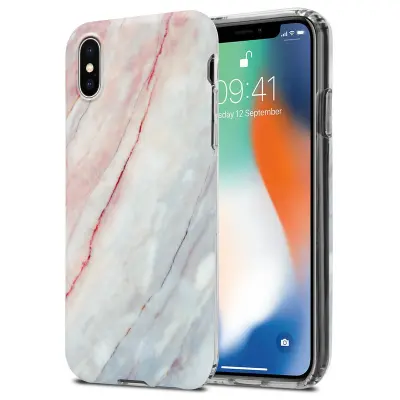 Cadorabo Case, združljiv z Apple v roza belem marmorju št. 21 - Zaščitni pokrov iz silikona TPU z vzorcem mozaika
