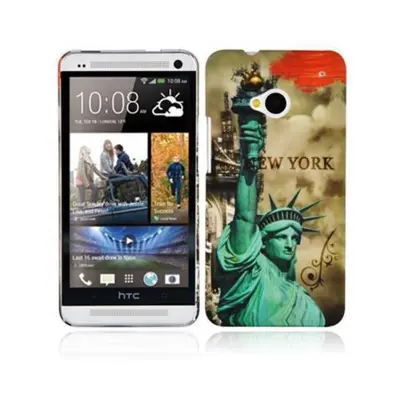 Primer Cadorabo, združljiv s HTC -jem z New Yorkom - Kip of Liberty Print - Trda zaščitna kritje pri trendovskem oblikovanju