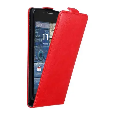 Cadorabo Ohišje, združljivo z Motorola MOTO G2 v rdeče jabolko - Zaščitni ovitek v obliki flipa z magnetnim zapiranjem