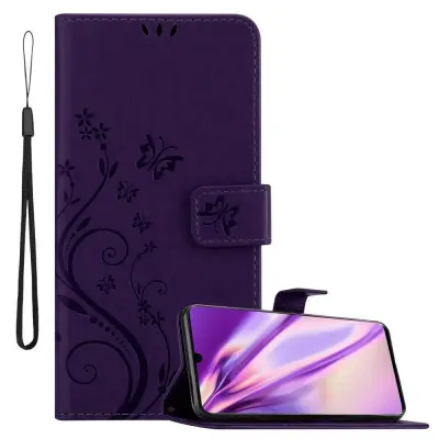 CADORABO Huawei P30 PRO v klasična temno modra - ovitek v cvetličnem dizajnu z magnetnim zapiranjem, stoječo funkcijo in režami za kartice