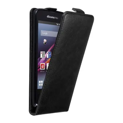 Cadorabo Ohišje, združljivo z Sony Xperia Z1 COMPACT v nočna črna - Zaščitni ovitek v obliki flipa z magnetnim zapiranjem