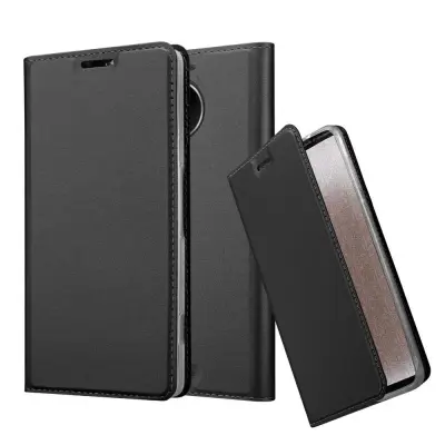 Cadorabo Ohišje, združljivo z Nokia Lumia 950 XL v klasična črna - Zaščitni ovitek z magnetnim zapiranjem, stoječo funkcijo in režo za kartice