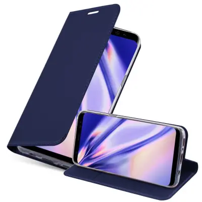 CADORABO Samsung Galaxy S8 PLUS v klasična temno modra - Zaščitni ovitek z magnetnim zapiranjem, stoječo funkcijo in režo za kartice
