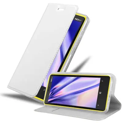 Cadorabo Ohišje, združljivo z Nokia Lumia 920 v klasično srebrno - Zaščitni ovitek z magnetnim zapiranjem, stoječo funkcijo in režo za kartice