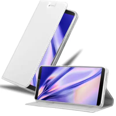 Cadorabo Ohišje, združljivo z Cubot J3 PRO v klasično srebrno - Zaščitni ovitek z magnetnim zapiranjem, stoječo funkcijo in režo za kartice