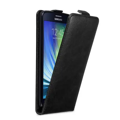 Cadorabo Ohišje, združljivo z Samsung Galaxy A8 2015 v nočna črna - Zaščitni ovitek v obliki flipa z magnetnim zapiranjem