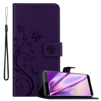 CADORABO Sony Xperia XZ3 v klasična temno modra - ovitek v cvetličnem dizajnu z magnetnim zapiranjem, stoječo funkcijo in režami za kartice