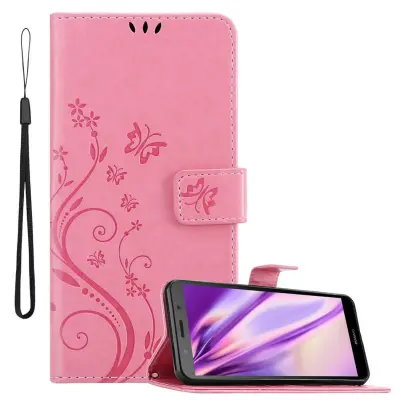 CADORABO Huawei Y5 PRIME 2018/Y5 2018 v klasična zlata - ovitek v cvetličnem dizajnu z magnetnim zapiranjem, stoječo funkcijo in režami za kartice