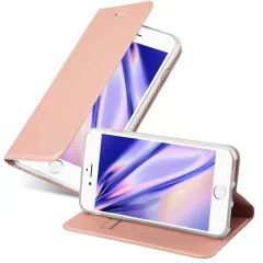 CADORABO Apple iPhone 7 PLUS/7S PLUS/8 PLUS v klasična rožnata zlata - Zaščitni ovitek z magnetnim zapiranjem, stoječo funkcijo in režo za kartice