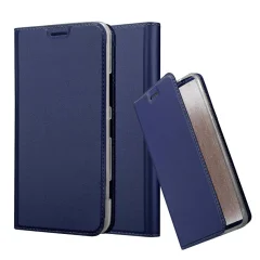 Cadorabo Ohišje, združljivo z Nokia Lumia 1320 v klasična temno modra - Zaščitni ovitek z magnetnim zapiranjem, stoječo funkcijo in režo za kartice