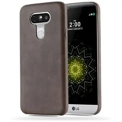 Cadorabo Case, združljiv z LG v Vintage Brown - Hard Case zaščitni pokrov iz imitacije usnja