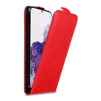 Cadorabo Ohišje, združljivo z Samsung Galaxy S20 PLUS v rdeče jabolko - Zaščitni ovitek v obliki flipa z magnetnim zapiranjem