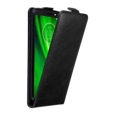Cadorabo Ohišje, združljivo z Motorola MOTO E5 / G6 PLAY v nočna črna - Zaščitni ovitek v obliki flipa z magnetnim zapiranjem