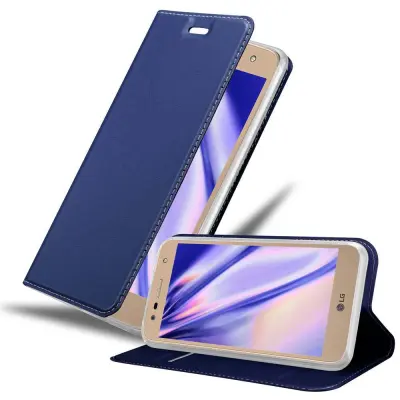 Cadorabo Ohišje, združljivo z LG X POWER 2 v klasična temno modra - Zaščitni ovitek z magnetnim zapiranjem, stoječo funkcijo in režo za kartice