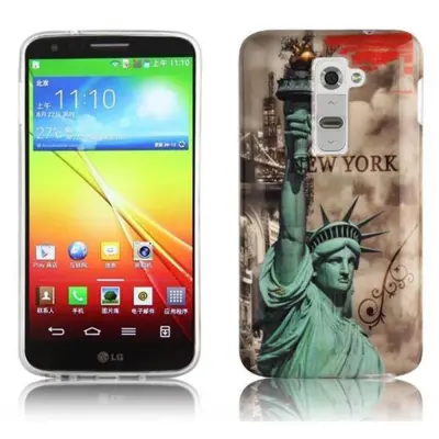 Cadorabo Case, združljiv z LG -jem z New Yorkom - Kip Of Liberty Print - Trda zaščitna ovitek pri trendovskem oblikovanju