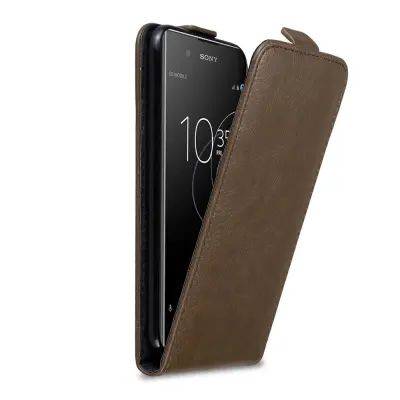 Cadorabo Ohišje, združljivo z Sony Xperia XA1 PLUS v kava rjava - Zaščitni ovitek v obliki flipa z magnetnim zapiranjem