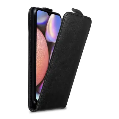 Cadorabo Ohišje, združljivo z Samsung Galaxy A10s / M01s v nočna črna - Zaščitni ovitek v obliki flipa z magnetnim zapiranjem