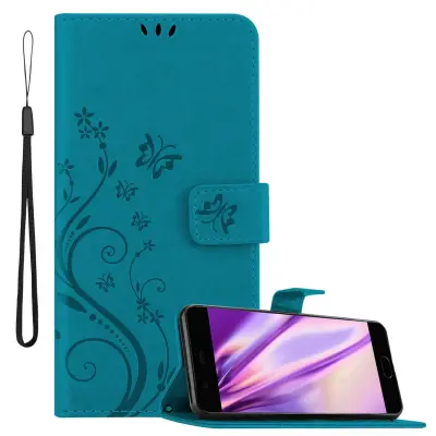 CADORABO Huawei P10 PLUS v klasična rožnata zlata - ovitek v cvetličnem dizajnu z magnetnim zapiranjem, stoječo funkcijo in režami za kartice