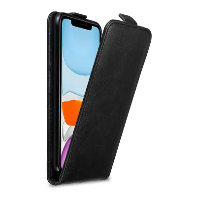 Cadorabo Ohišje, združljivo z Apple iPhone 11 v nočna črna - Zaščitni ovitek v obliki flipa z magnetnim zapiranjem