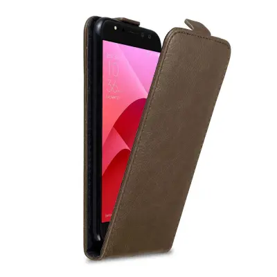 Cadorabo Ohišje, združljivo z Asus ZenFone 4 Selfie PRO v kava rjava - Zaščitni ovitek v obliki flipa z magnetnim zapiranjem